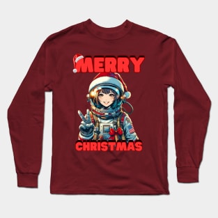 Kawaii, Anime Girl, Merry Christmas Design, Merry Christmas | Catsie Cat Long Sleeve T-Shirt